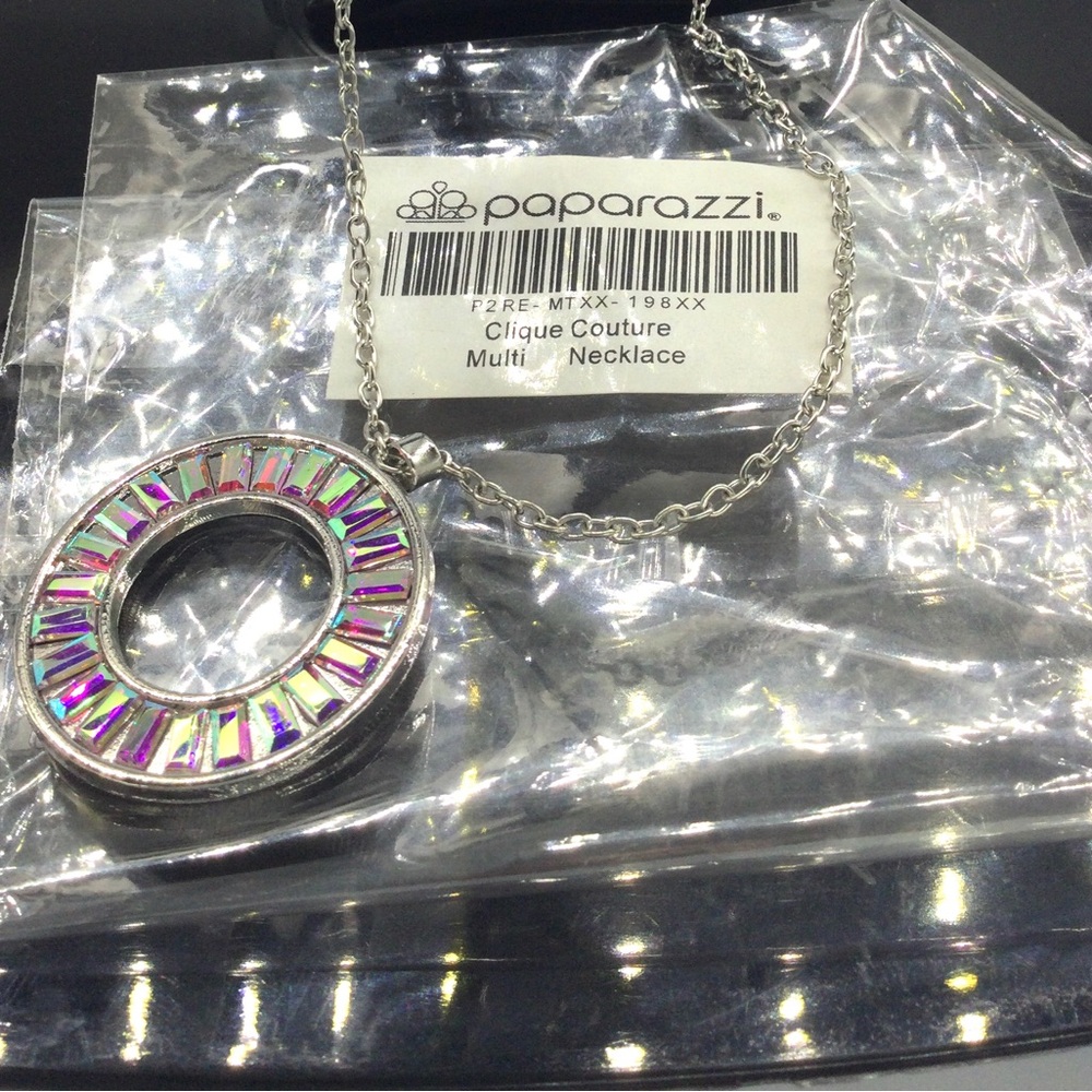 Paparazzi Multi-Color Clique Couture Necklace - Silver